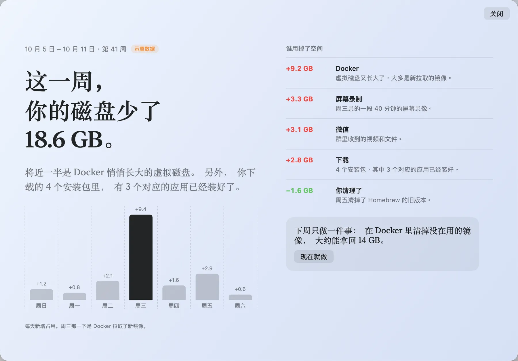 存储日记：一周的磁盘变化和每天的明细